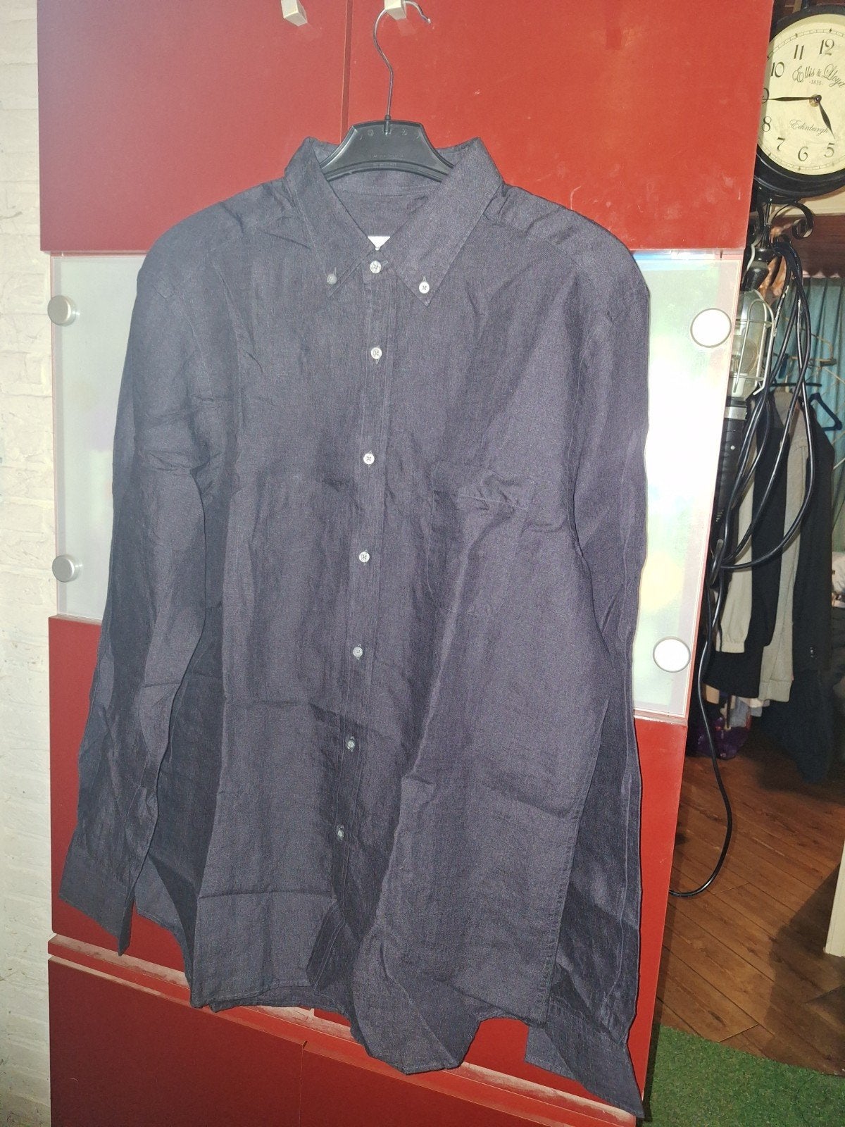 Massimo Dutti herenoverhemd, Ophalen of Verzenden, Zo goed als nieuw, Blauw, Halswijdte 43/44 (XL)