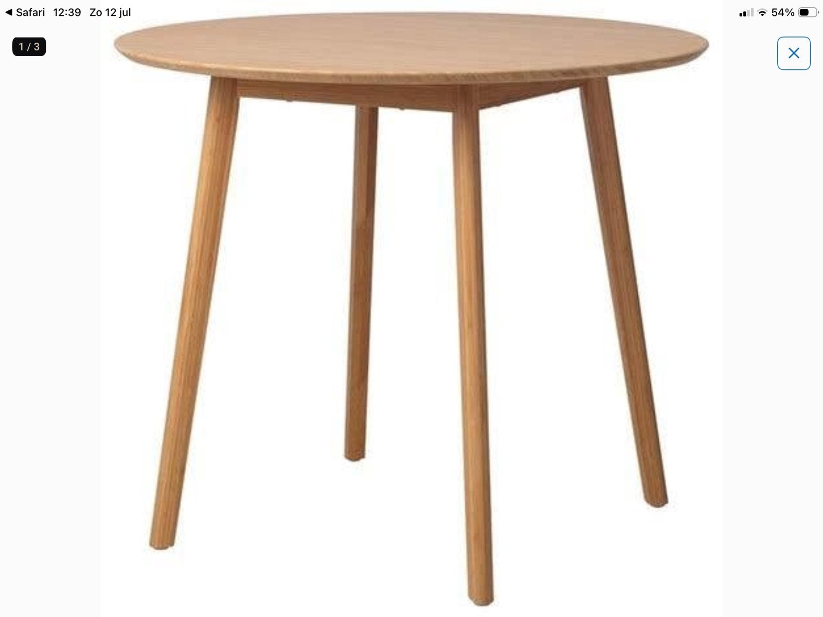 Ronde eettafel Oppli Ikea, Ophalen, Zo goed als nieuw, Rond, 100 tot 150 cm