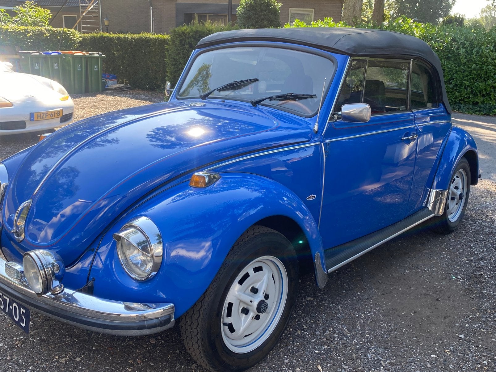 Vw Kever cabriolet 1302 LS uit 1971 met rechte voorruit, Auto's, Volkswagen, 4 cilinders, Cabriolet, Blauw, Leder