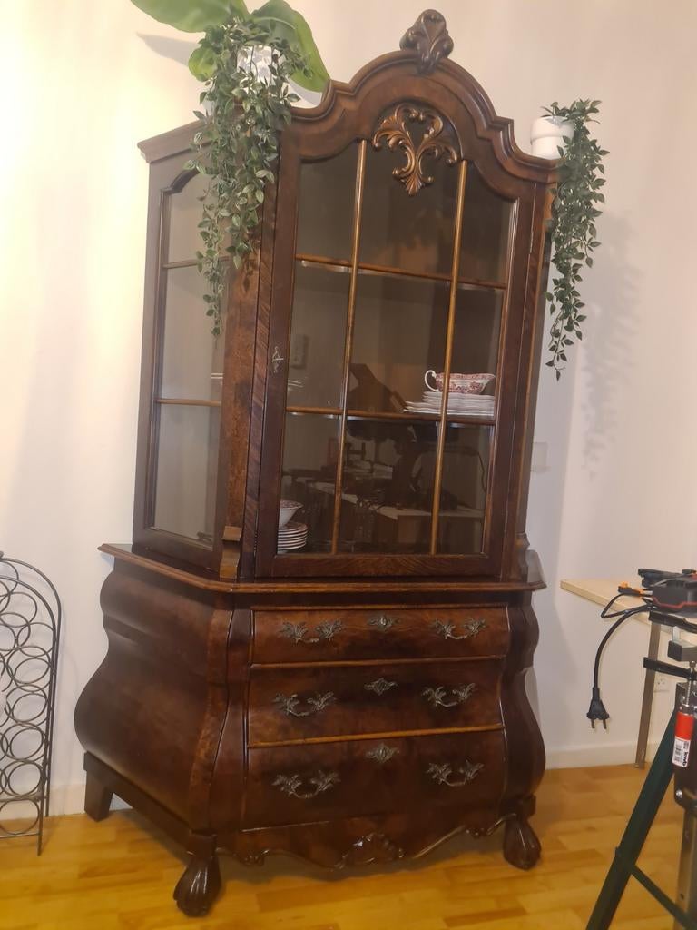 Klassieke barokke vitrinekast zonder inhoud, Ophalen, 25 tot 50 cm, 50 tot 100 cm, 150 tot 200 cm