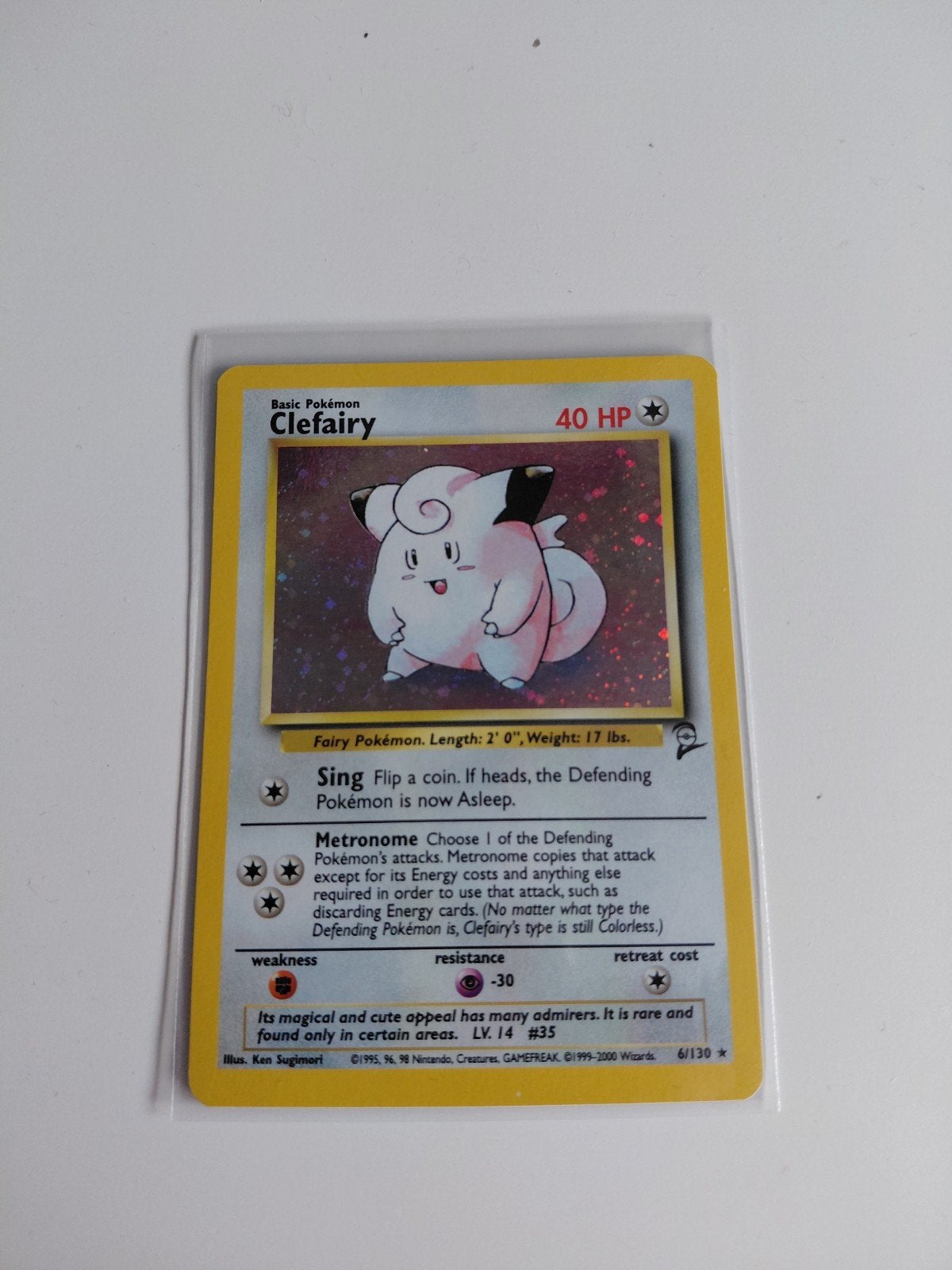 Clefairy base2 holo, Hobby en Vrije tijd, Verzamelkaartspellen | Pokémon, Ophalen of Verzenden, Zo goed als nieuw