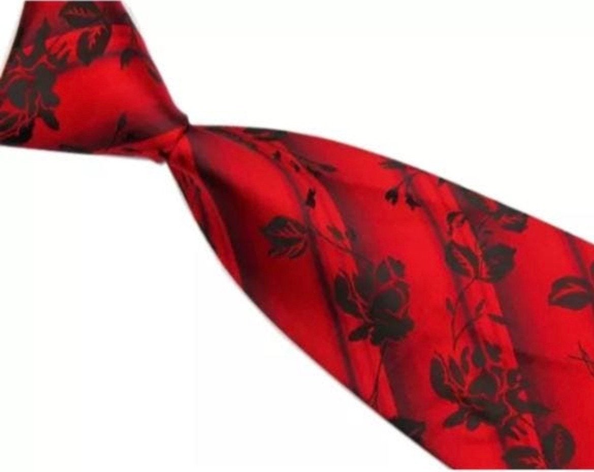 Nieuwe handgeweven rode stropdas met zwart design, Ophalen of Verzenden, Nieuw, Rood, Met patroon