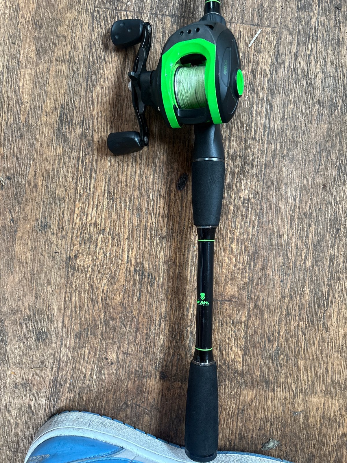 Gunk Reel Hengel - Zo goed als nieuw, Ophalen of Verzenden, Zo goed als nieuw, Werphengel