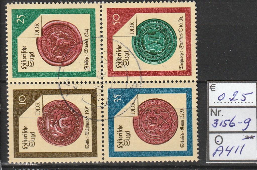 DDR Lakzegels Michel 3156-9 Nr.A411g, Verzenden, DDR, Gestempeld
