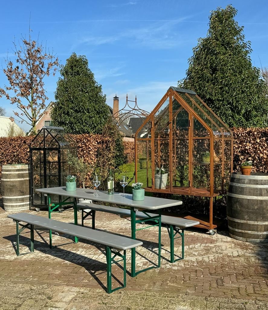 Biertafel Bierset | Picknicktafel | Bierbank | Buiten tafel, Tuin en Terras, Picknicktafels, Ophalen, Rechthoekig, Hout, Inklapbaar