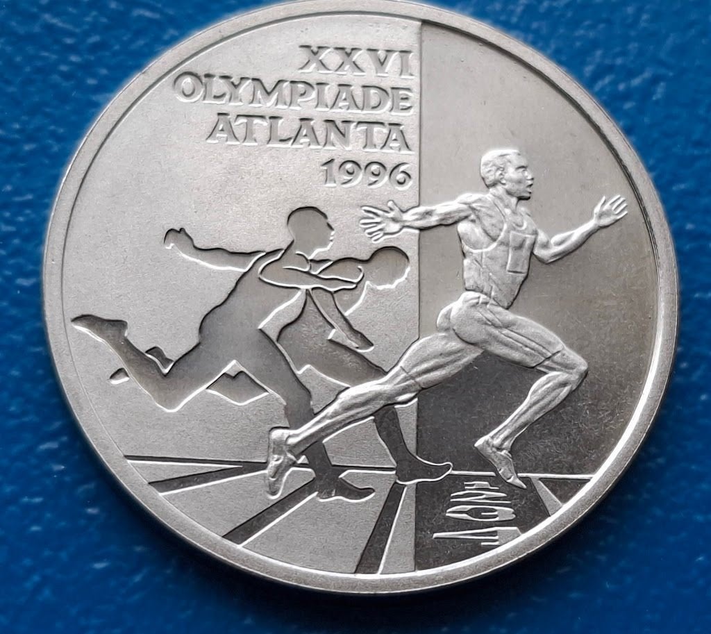 1 Ecu der Nederlanden - Olympische Spelen Atlanta 1996, Postzegels en Munten, Penningen en Medailles, Verzenden, Overige materialen