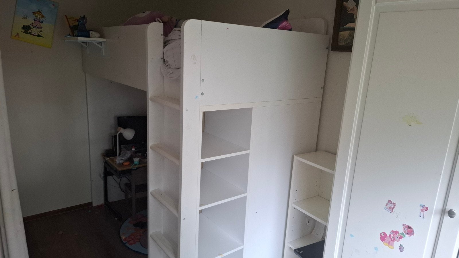 Ikea stuva eenpersoons hoogslaper met inbouwkast, Eenpersoons, 160 tot 180 cm, Ophalen of Verzenden, 200 cm