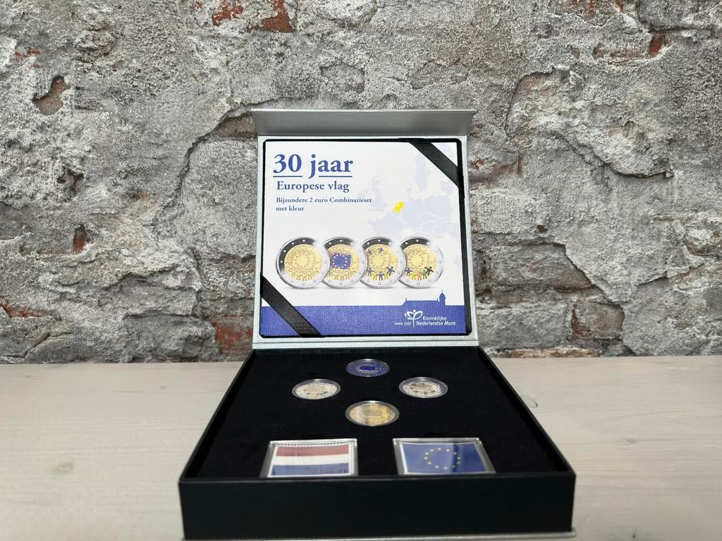 30 jaar Europese vlag combinatie set Coincard, Postzegels en Munten, Munten | Europa | Euromunten, Ophalen of Verzenden, Overige landen