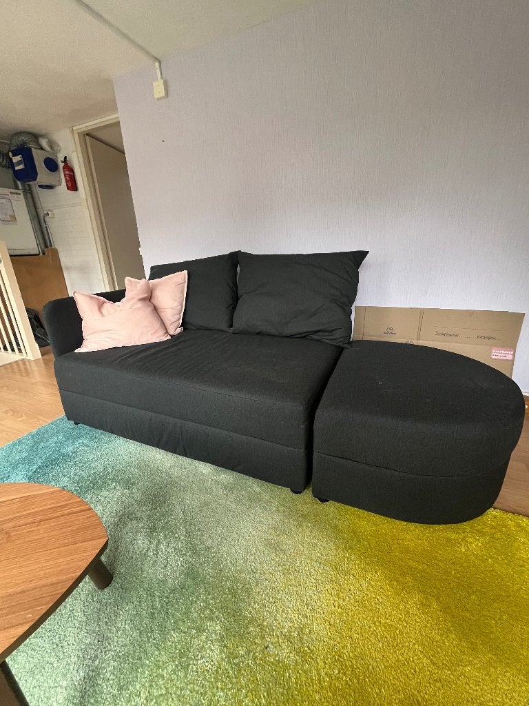 Bedbank, Ophalen, Eenpersoons, Zwart, Zo goed als nieuw