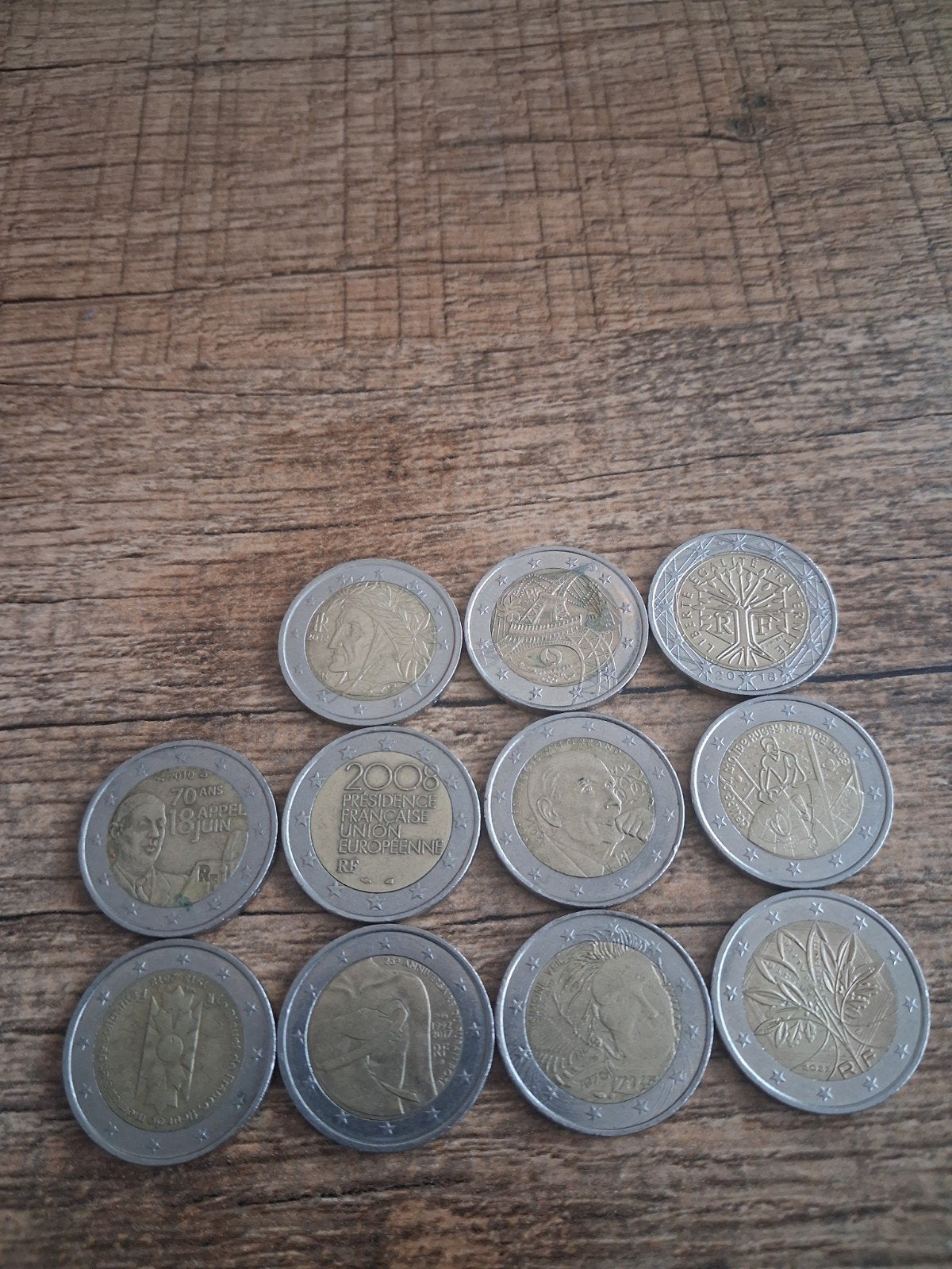 11 Franse 2 euromunten, Postzegels en Munten, Munten | Europa | Euromunten, Ophalen, Frankrijk, 2 euro