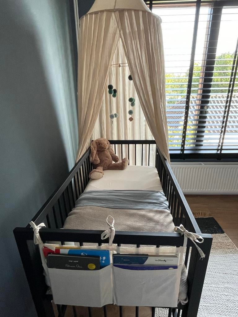 Ledikant babybed zwart staal Kindercompagnie, Ophalen, Zo goed als nieuw, Ledikant