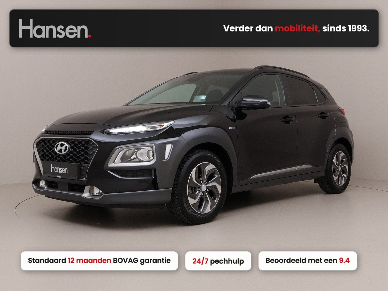 Hyundai KONA 1.6 GDI HEV Fashion I Trekhaak I Adaptive Cruis, Auto's, Gebruikt, Euro 6, Zwart, Origineel Nederlands