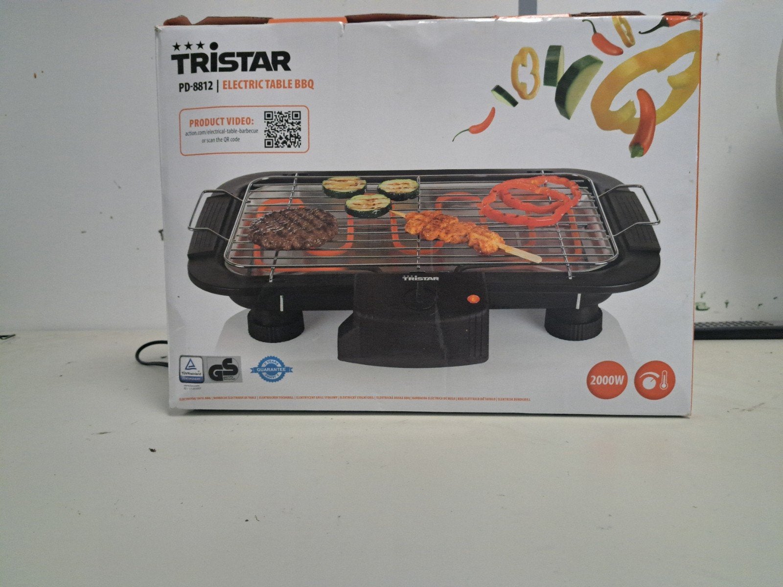 Tristar PD-8812 Elektrische Tafel BBQ - 2000W, Tuin en Terras, Elektrische barbecues, Ophalen, Nieuw, Tristar