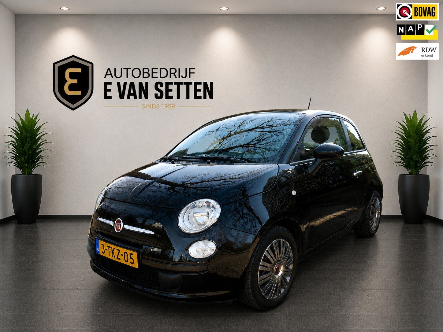 Fiat 500 1.0 TwinAir Airco/PDC/NAP, Auto's, Stof, Gebruikt, 840 kg, Zwart