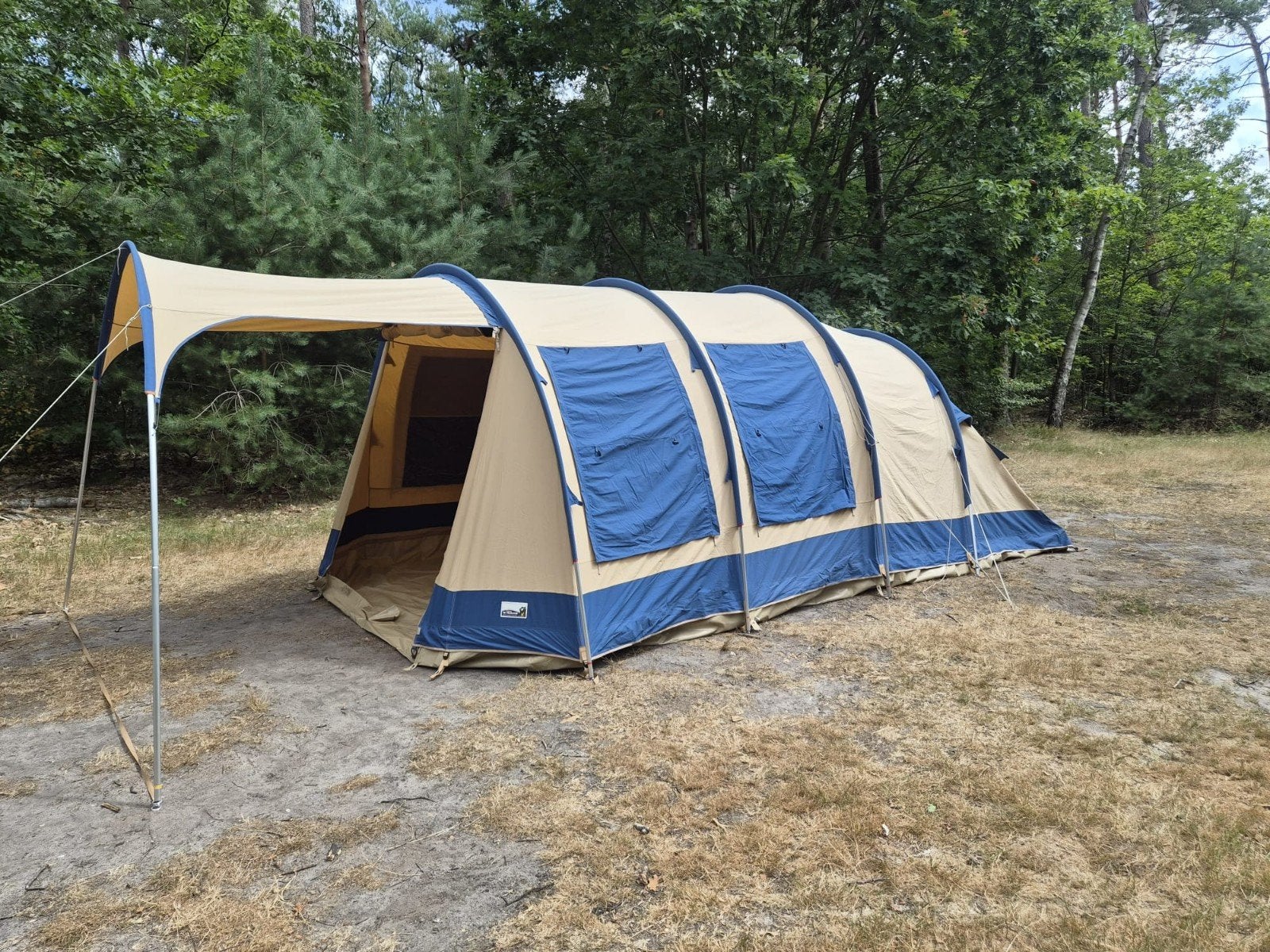 Grote 4 persoons michigan polycotton pvc/mesh tunneltent, Ophalen, Tot en met 4