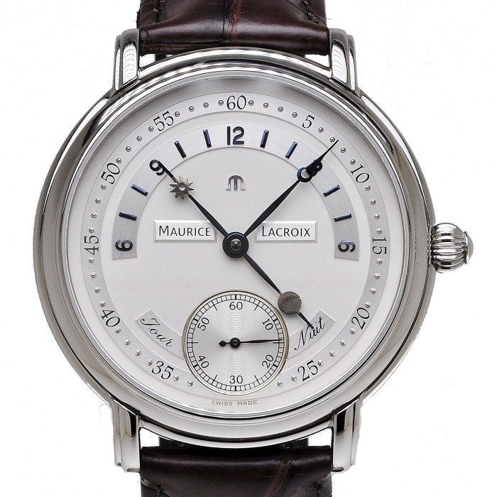 Maurice Lacroix Masterpiece Jour et Nuit MP6218-SS001-190, Overige merken, Leer, Staal, Polshorloge