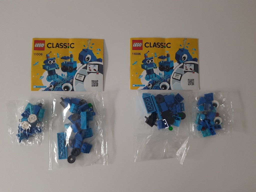 2x Lego 11006, creatieve blauwe stenen, Overige thema's, Compleet, Lego, Ophalen of Verzenden