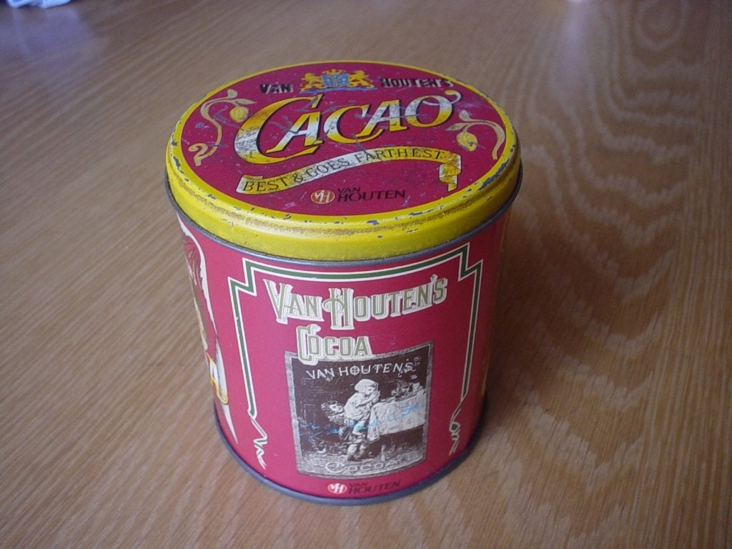 Blik Van Houten's Cacao, Ophalen of Verzenden, Gebruikt, Overige