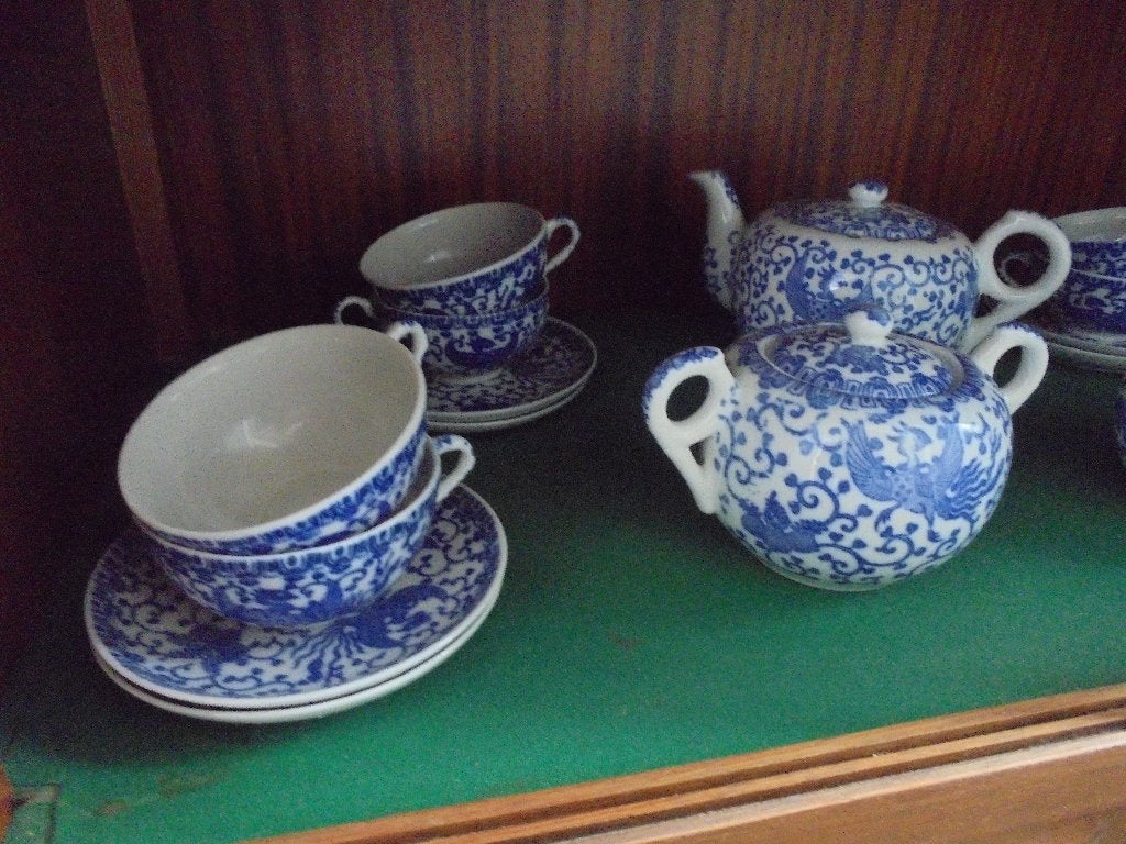 Japans Theeservies. thee-, suiker- en melkpot en 9 kopjes, Ophalen of Verzenden
