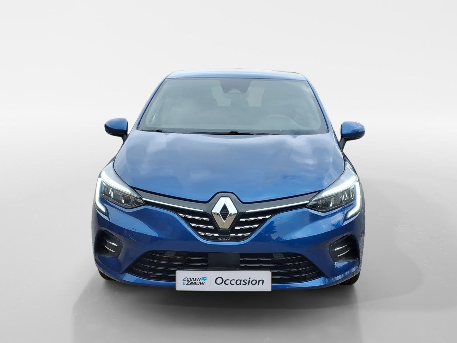 Renault Clio 1.0 TCe Intens Navigatie | Airco | Camera-PDC |, Auto's, 1071 kg, Gebruikt, Blauw, Leder en Stof