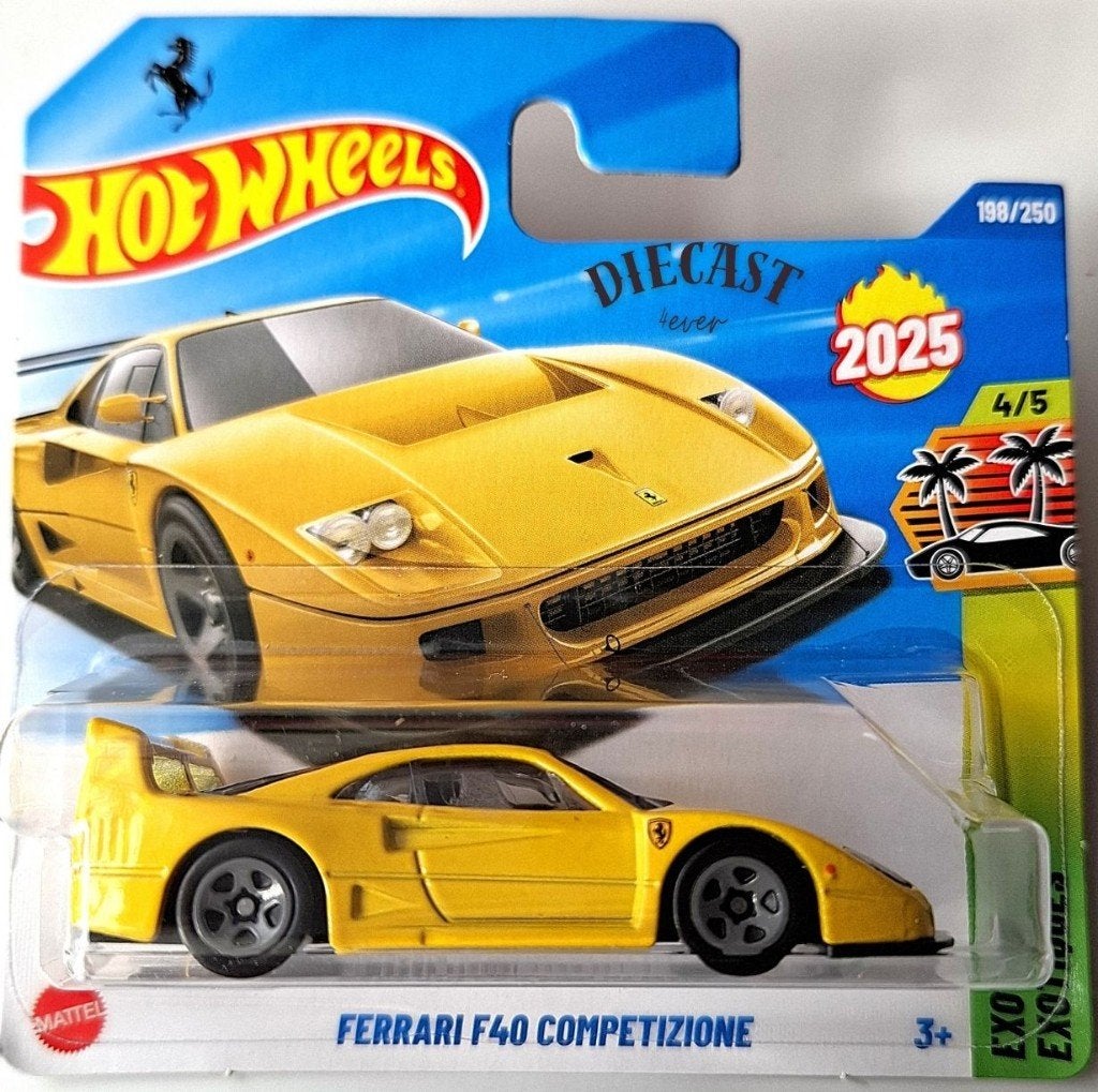 Hot Wheels Ferrari F40 Competizione, geel, Ophalen, Nieuw, Auto