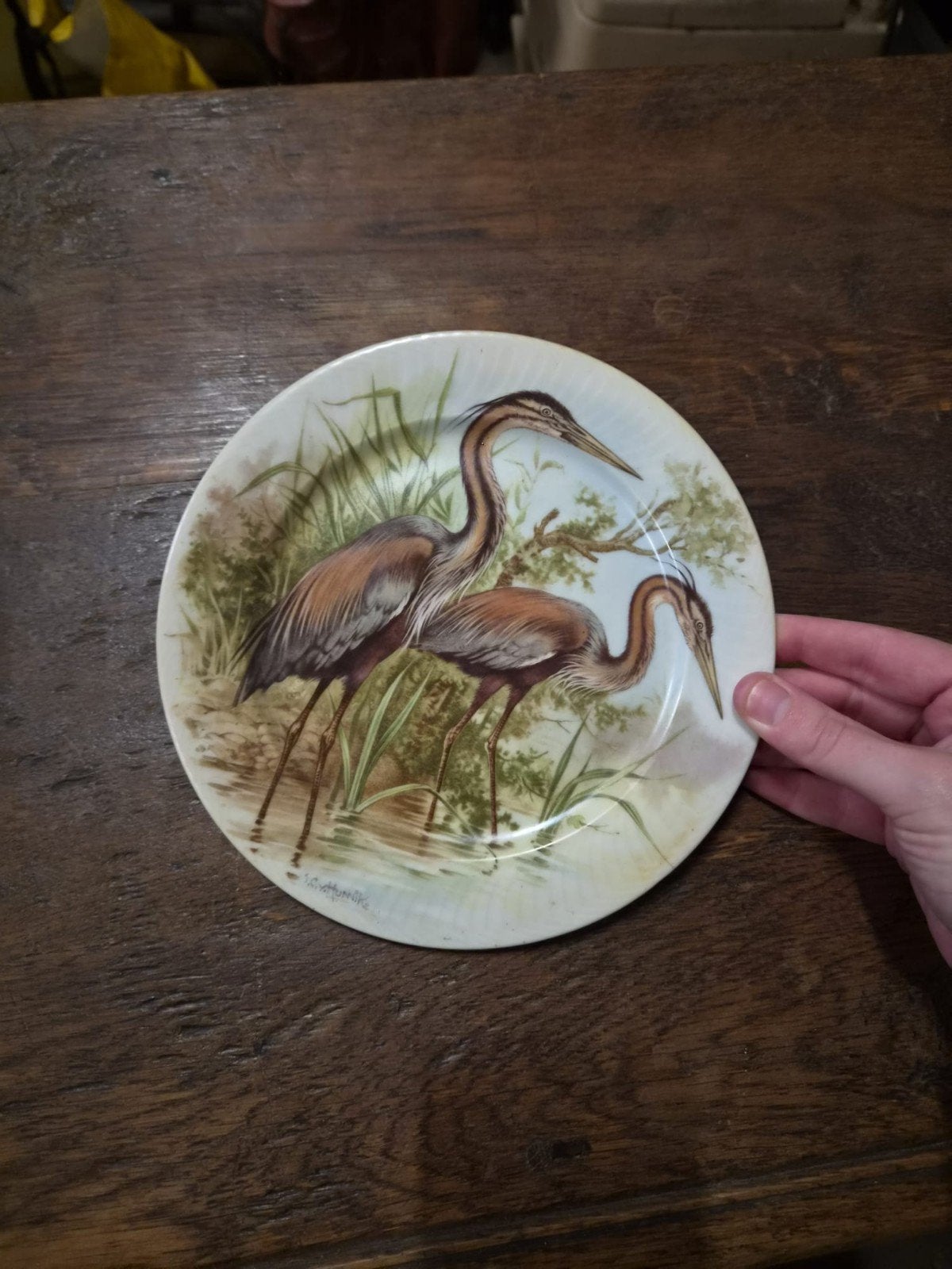 Decoratief bord met reigers - Vintage wanddecoratie, Ophalen