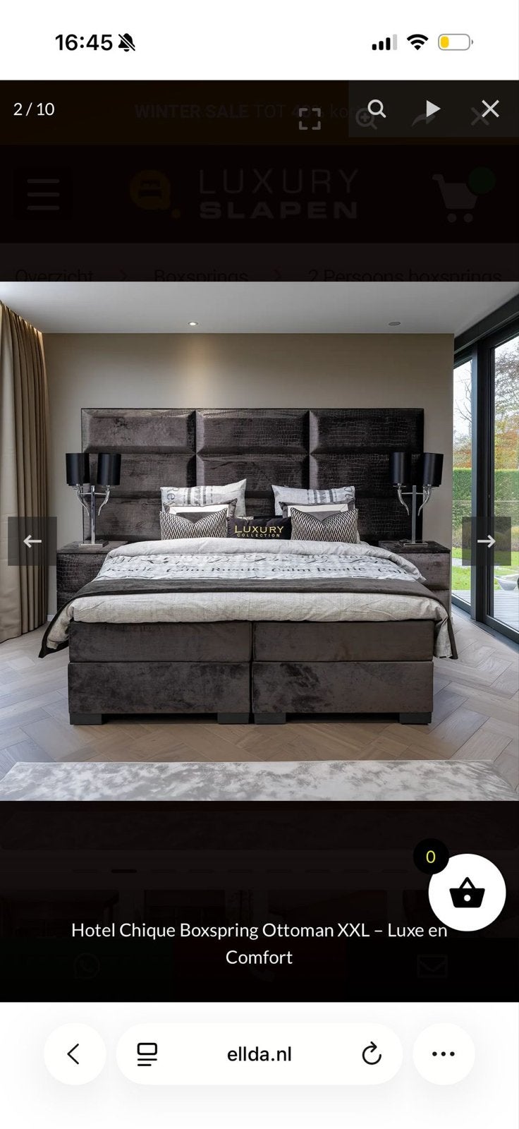 Hotel Chique Boxspring Ottoman XXL - Luxe en Comfort, Ophalen, Overige maten, Grijs, Nieuw