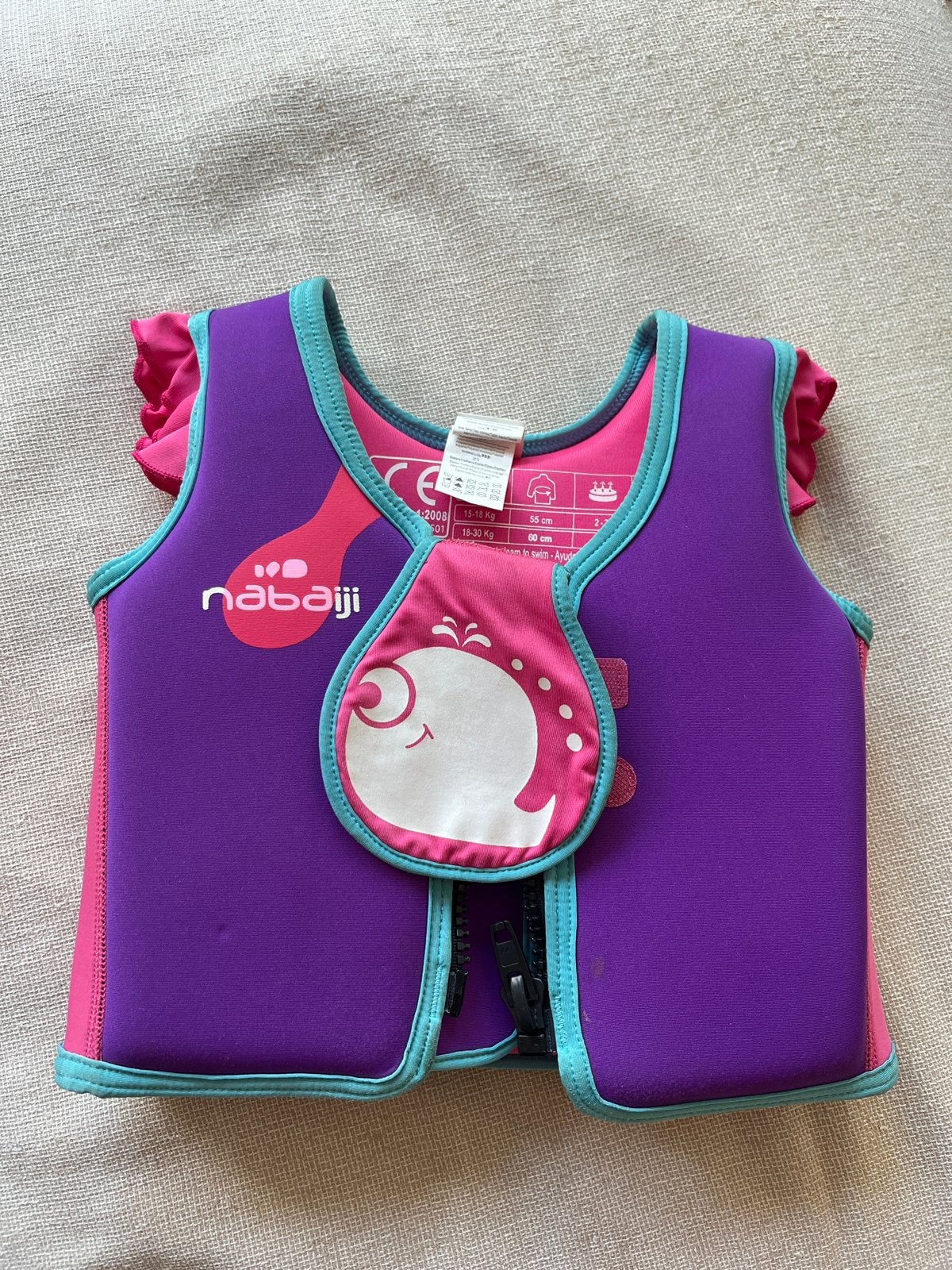 Nabaiji zwemvest maat M (3-6 jaar) - paars/roze, Watersport en Boten, Ophalen of Verzenden, Gebruikt, Kind, Reddingsvest of Zwemvest