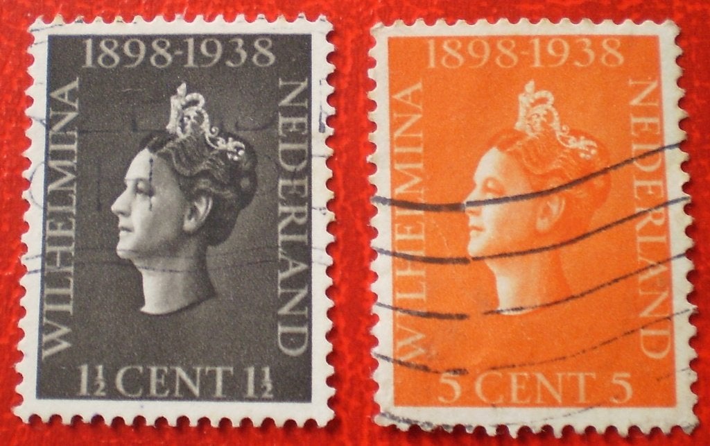 Nederland - 2x Koningin Wilhelmina - 1898 - 1938, Verzenden, Gestempeld, Koningshuis
