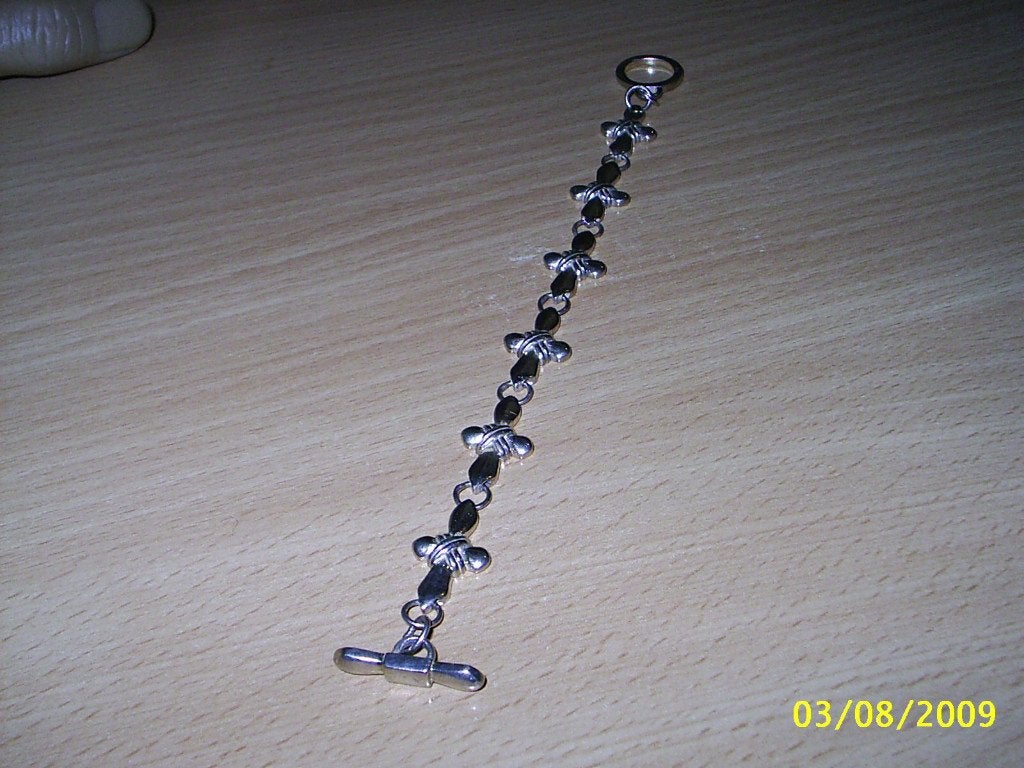 Zilvere arm band met kruisjes.  18 cm, Ophalen of Verzenden, Nieuw, Zilver, Zilver