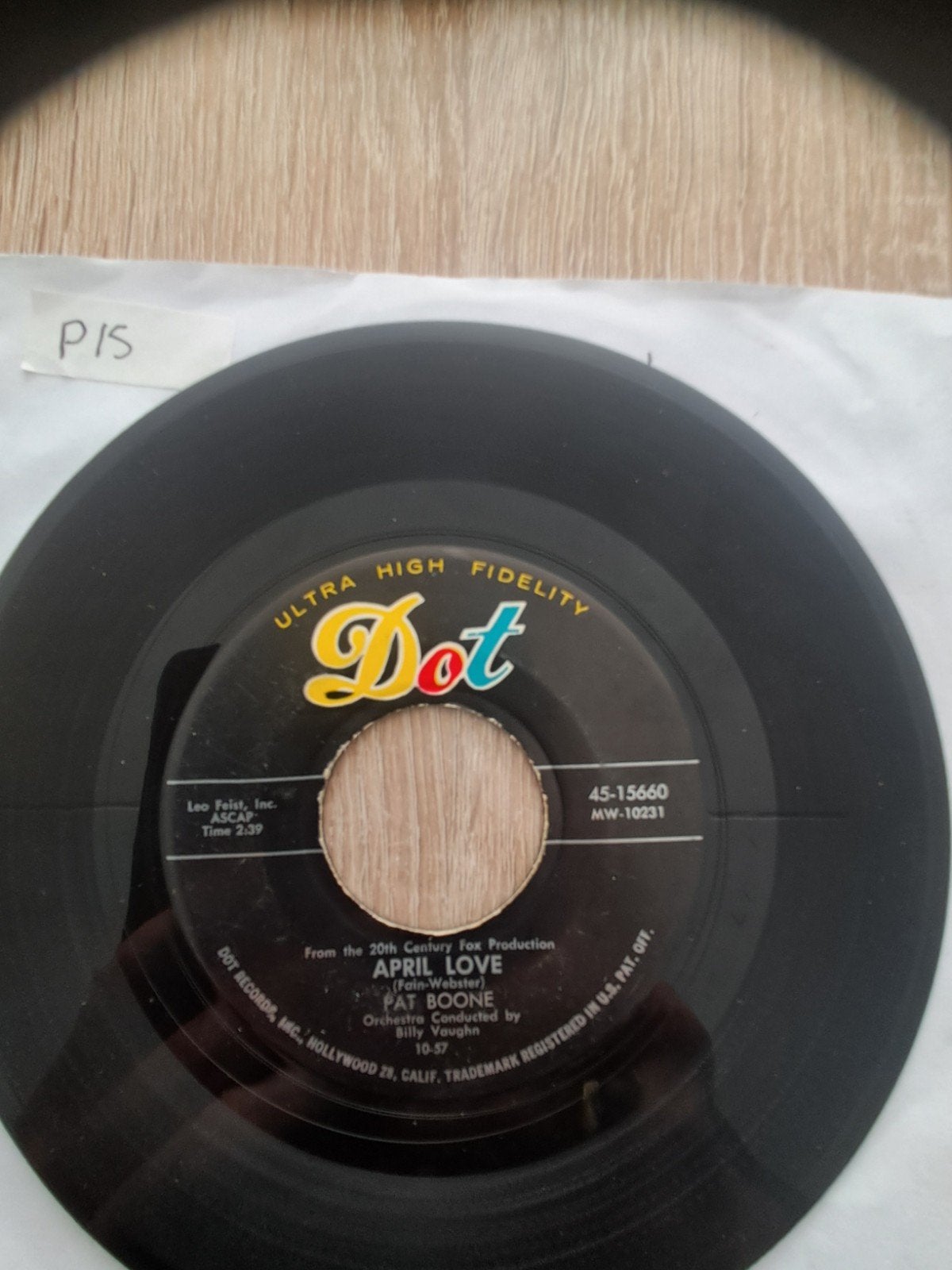 Pat Boone - April Love (Vinyl Single), Cd's en Dvd's, Gebruikt, 7 inch, Ophalen of Verzenden, Pop