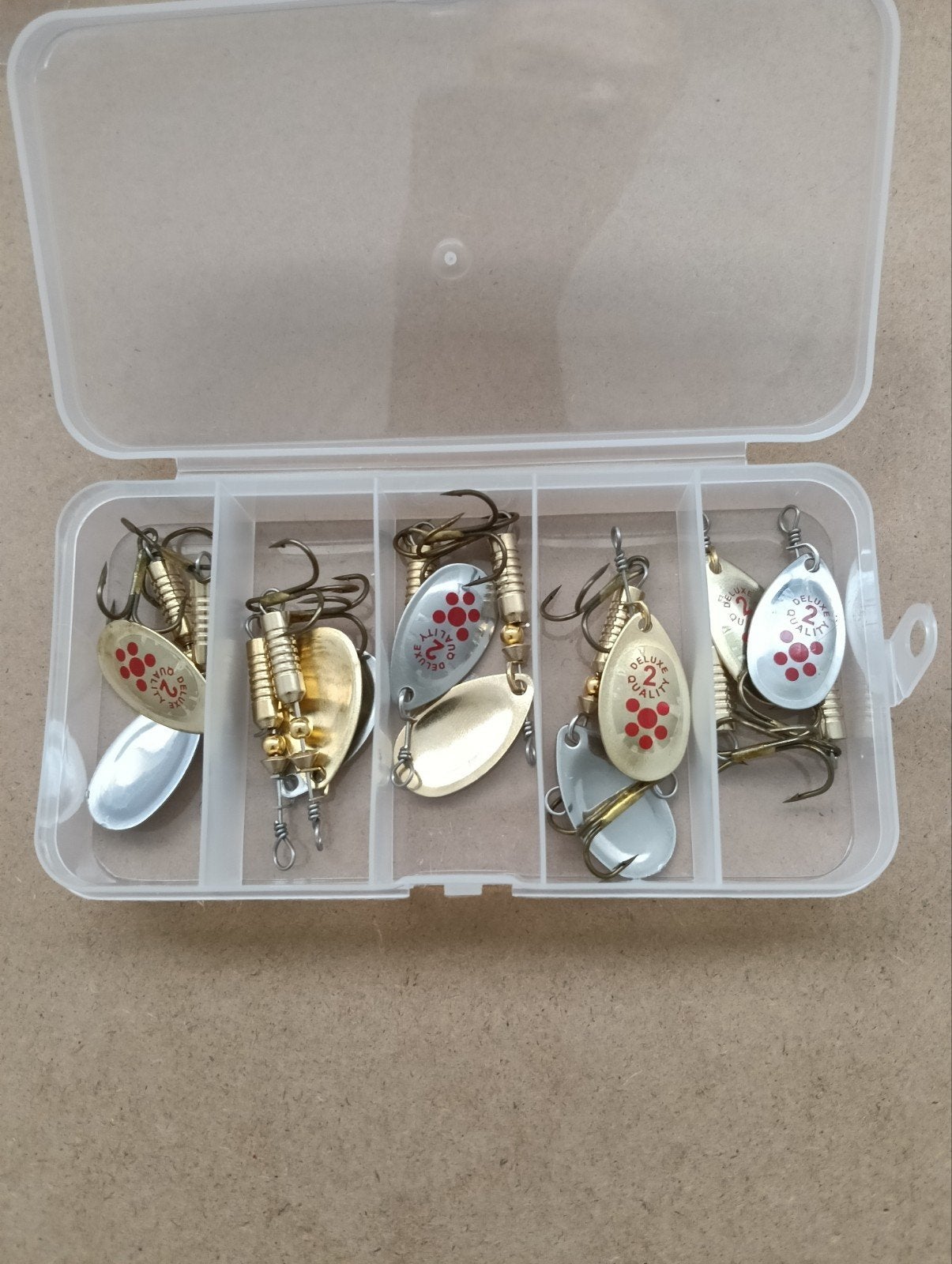 10 Spinners Zilver/Goud 6cm 3g voor Baars, Snoek, Forel, Verzenden, Nieuw, Kunstaas