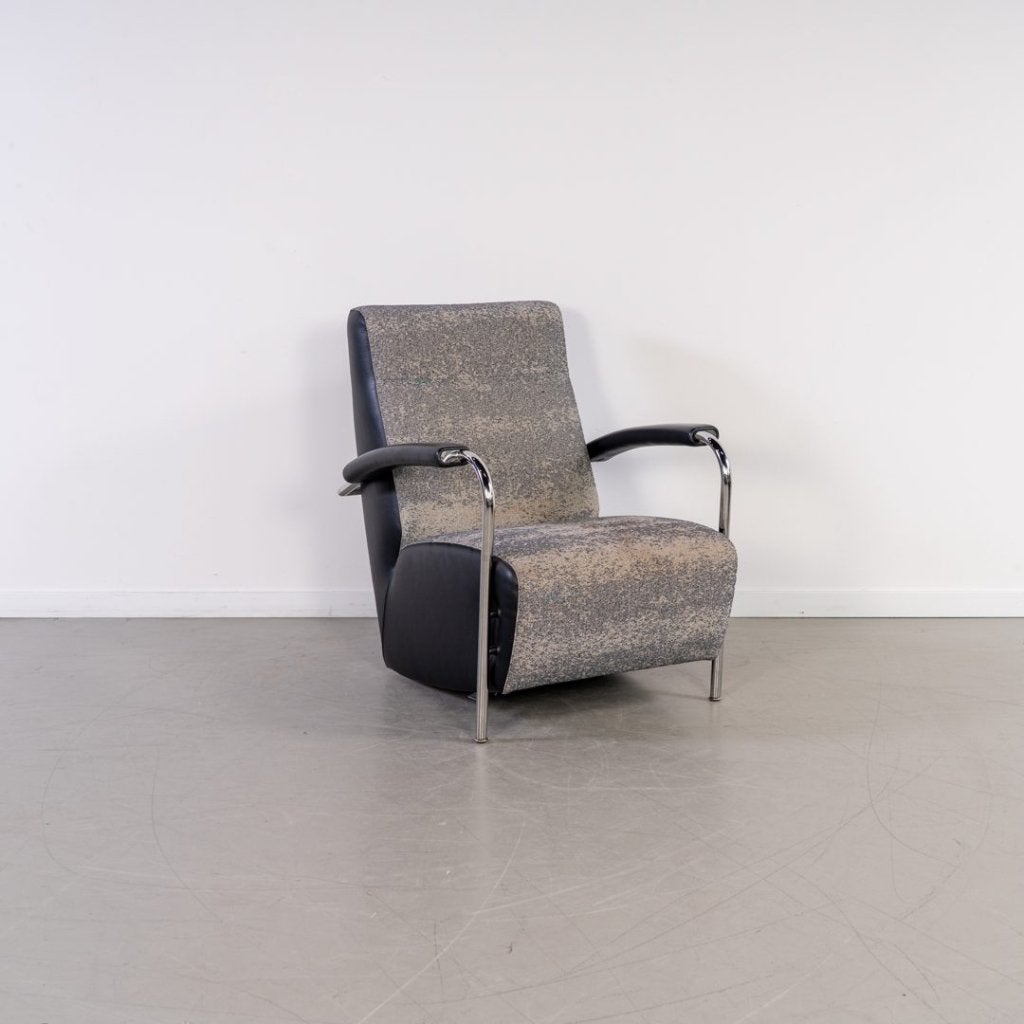 Leolux Scylla Hoog Fauteuil Grijs Stof + Hocker, Huis en Inrichting, Leolux, Zo goed als nieuw, Niet ingevuld, Niet ingevuld