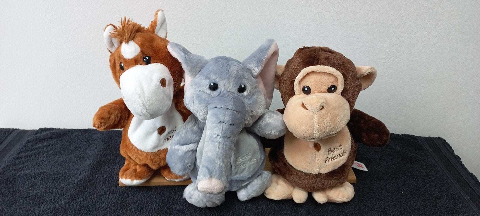 handpoppen best friends paard + olifant + aap, Overige merken, Overige typen, Ophalen of Verzenden, Zo goed als nieuw