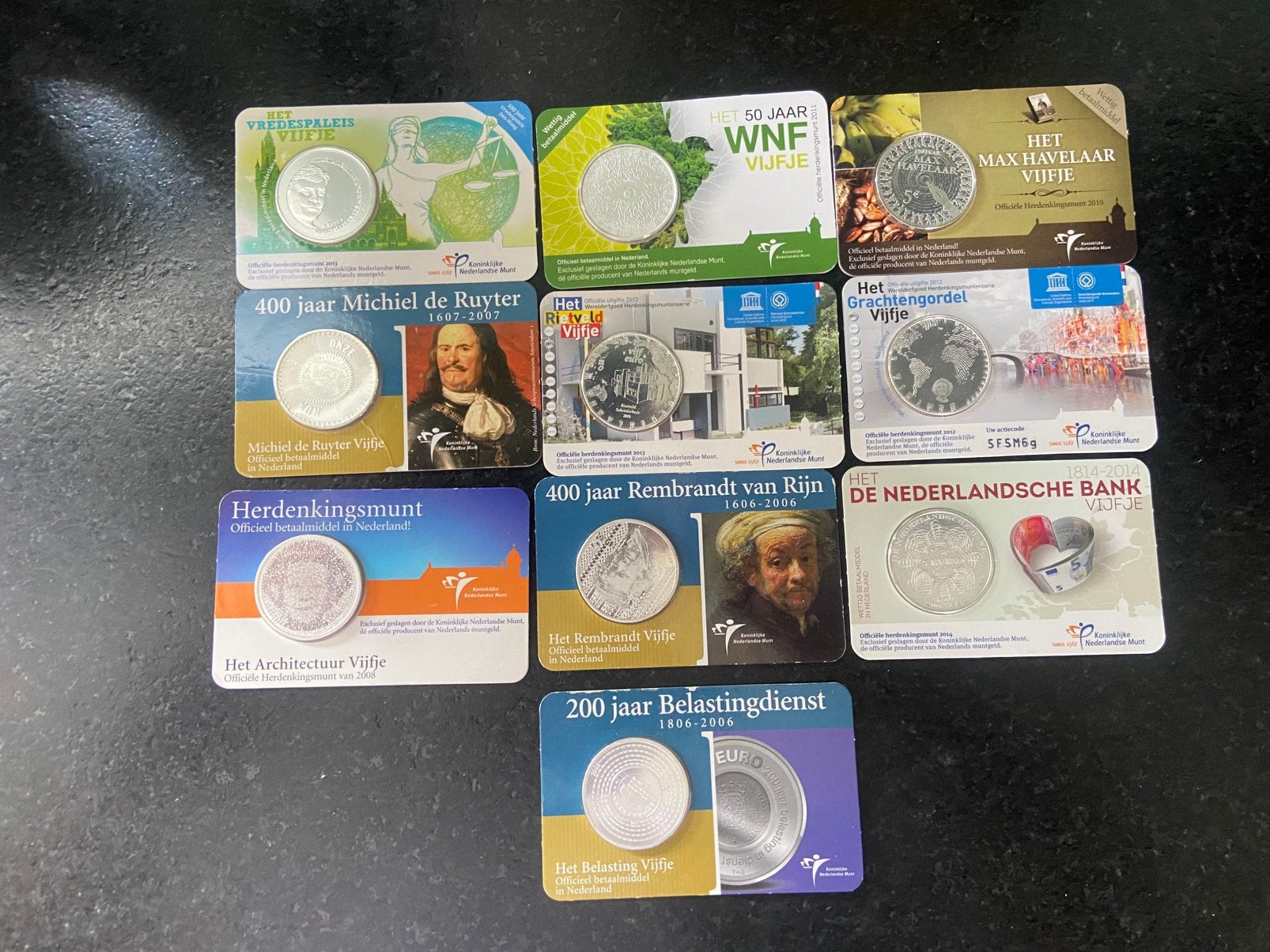 Te koop 10 zwaar verzilverd €5,00 munten, Ophalen of Verzenden, Overige landen, 5 euro
