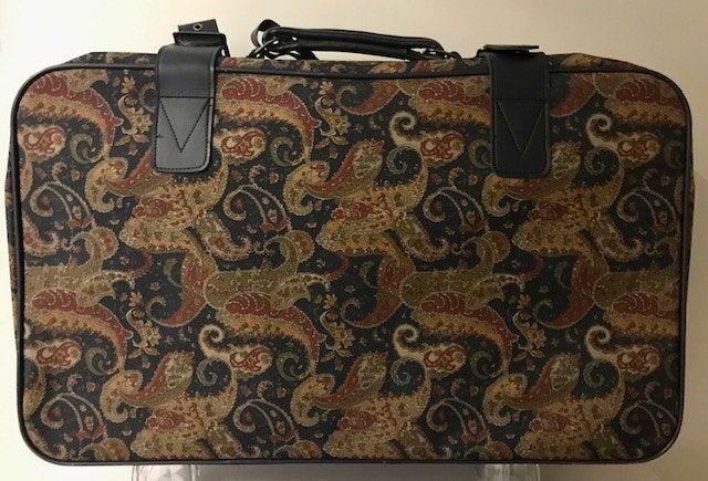 Nostalgische koffer met Paisley motief, als nieuw!, Sieraden, Tassen en Uiterlijk, Zo goed als nieuw, Zacht kunststof, 35 tot 45 cm