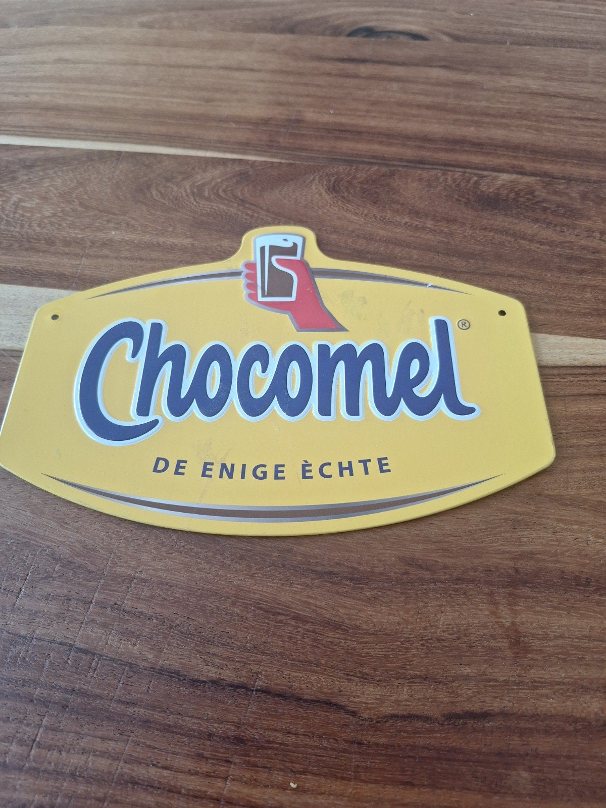 Chocomel metalen bordje - De enige echte, Antiek en Kunst, Ophalen of Verzenden