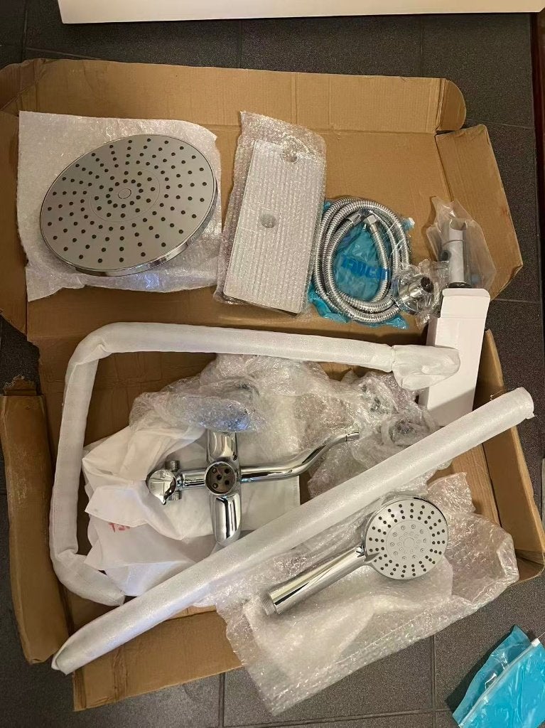 Bathroom Shower Set Mixer Wall Mount, Ophalen, Nieuw, Chroom, Douche