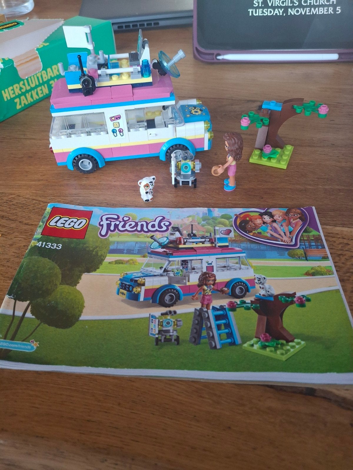 LEGO Friends 41333 Olivia's Missievoertuig, Ophalen of Verzenden, Zo goed als nieuw, Overige merken