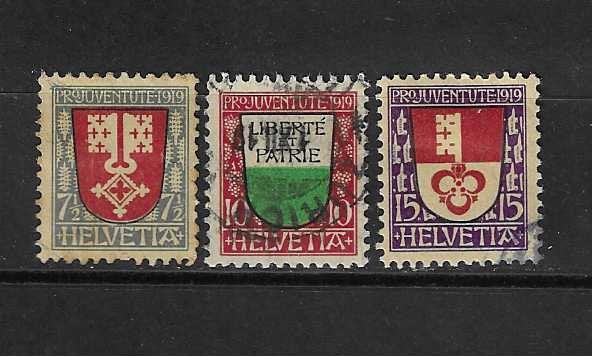 Zwitserland klassiek Mi. 149/151 1919, Ophalen of Verzenden, Gestempeld