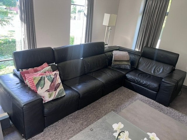 Natuzzi lederen relax/loungebank, Huis en Inrichting, Ophalen, Gebruikt, Leer, 125 cm of meer