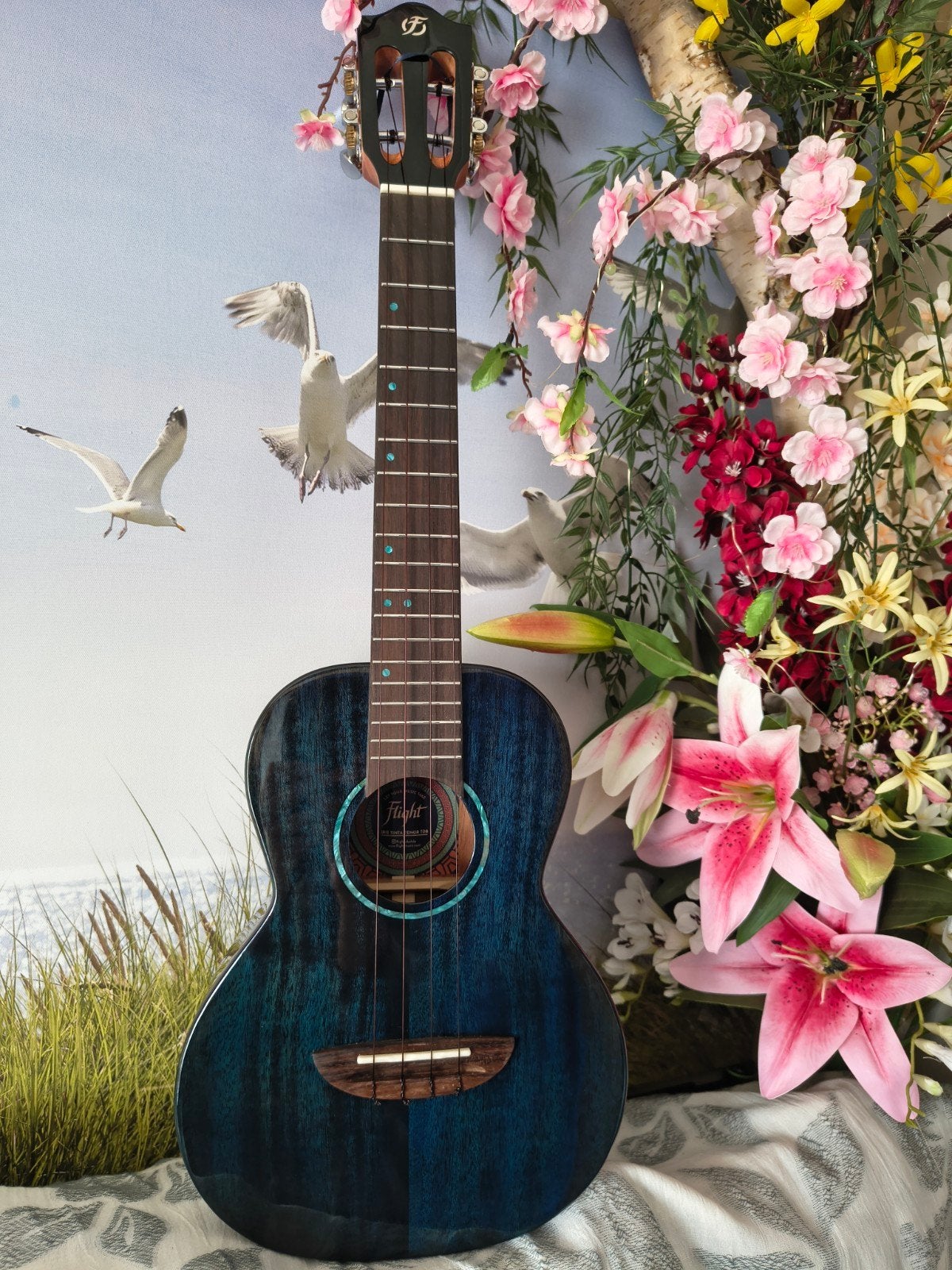 Flight Tinta tenor ukelele TDB, massief mahonie, blauw., Ophalen of Verzenden, Zo goed als nieuw, Overige typen