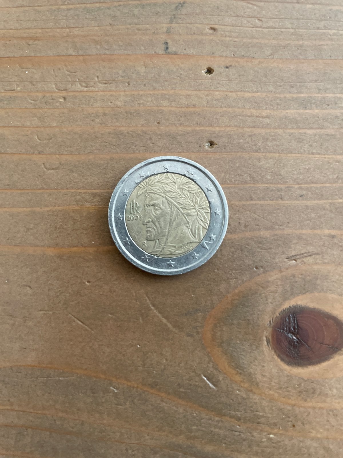 Zeldzame Italiaanse 2 Euro munt 2003 Dante Alighieri, Ophalen, Italië, 2 euro, Losse munt