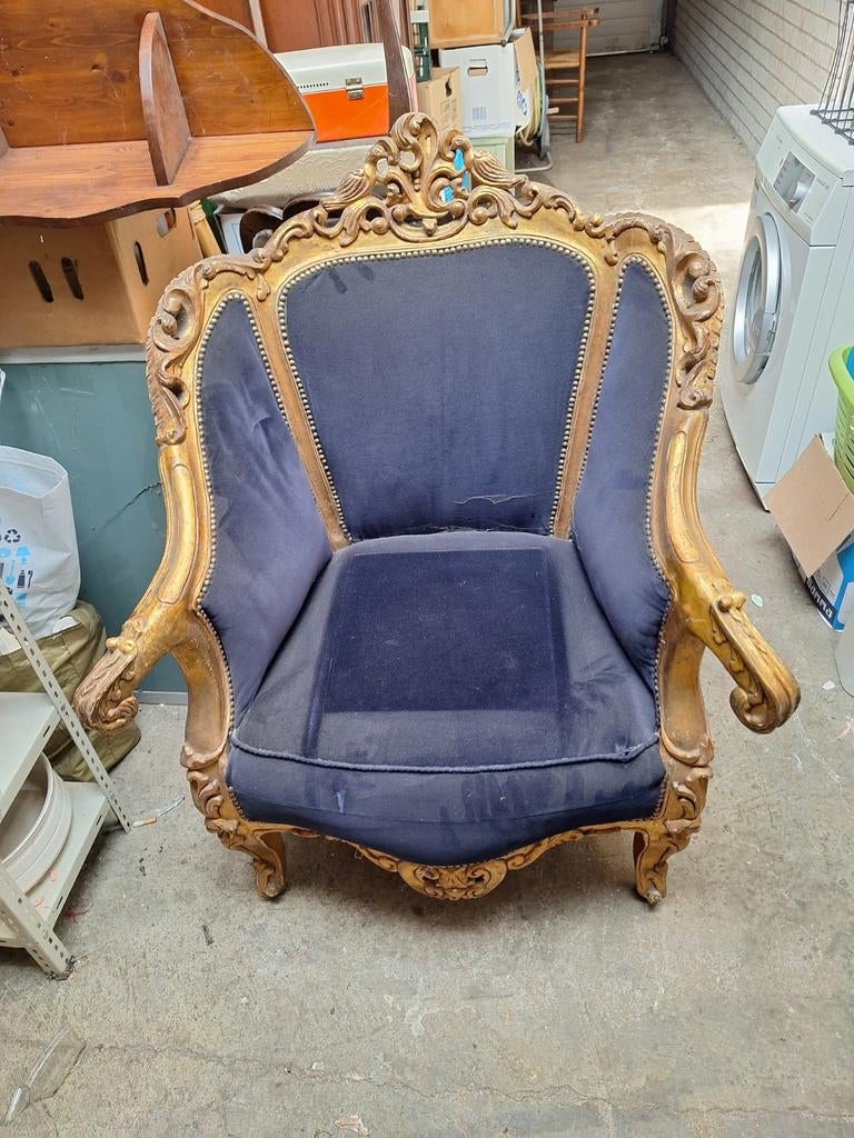 Barok fauteuils louie seize  antieke 2x 200€, Ophalen