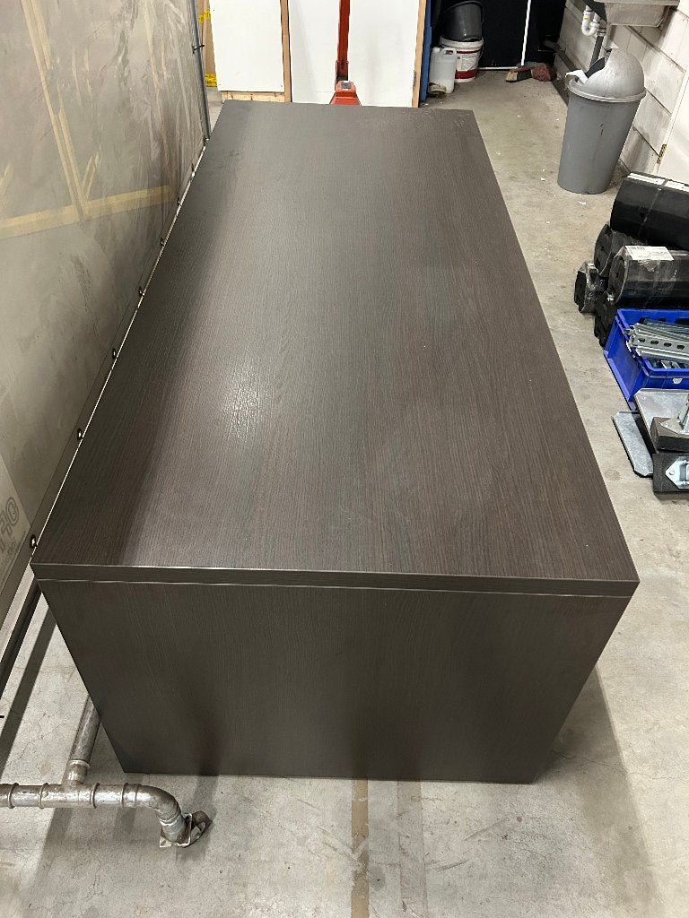 Bureau, Huis en Inrichting, Bureaus, Ophalen, Gebruikt, 90 cm, Bruin
