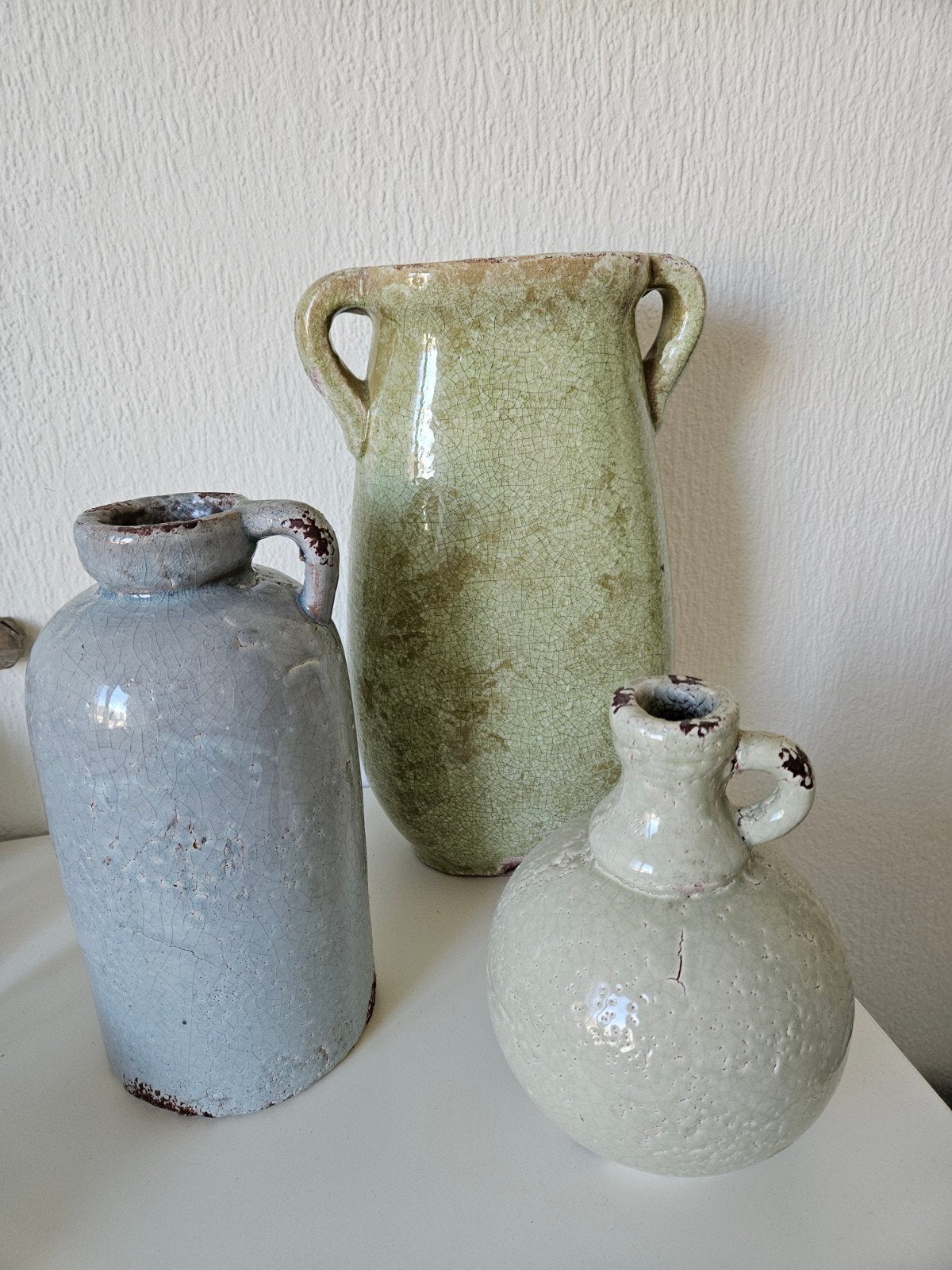Set van 3 Miss Happy Day aardewerk vazen/potten, Ophalen of Verzenden