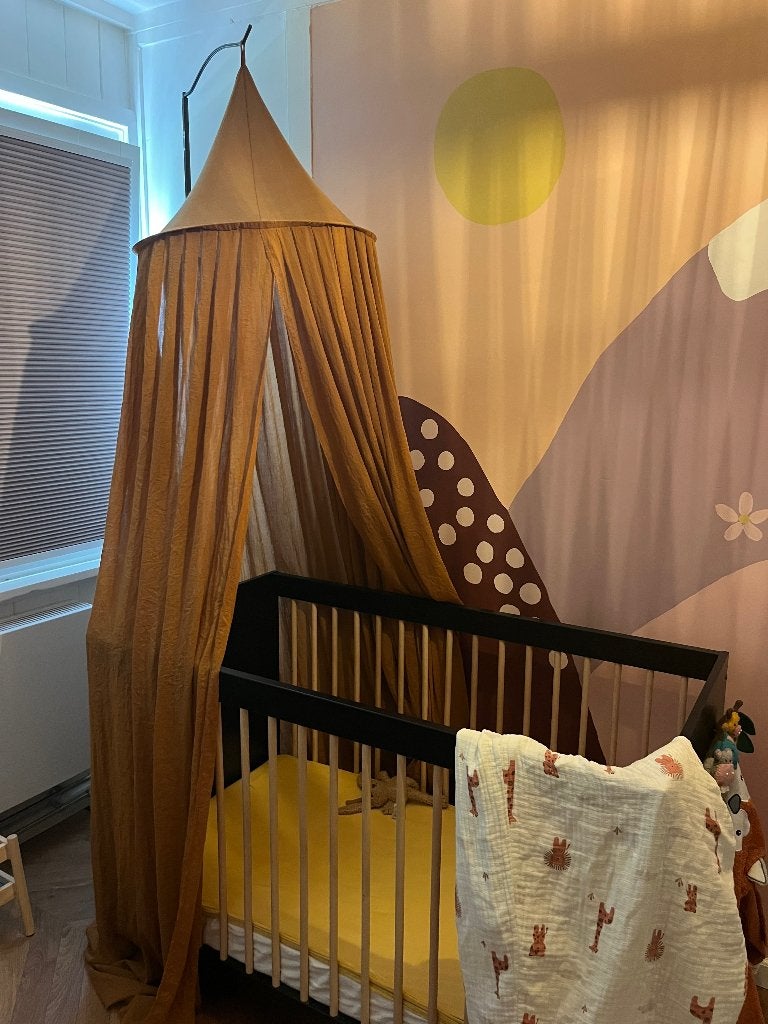 Klamboe met piekstok kleur cognac merk jollein, Ophalen, Bruin, Jollein, Zo goed als nieuw