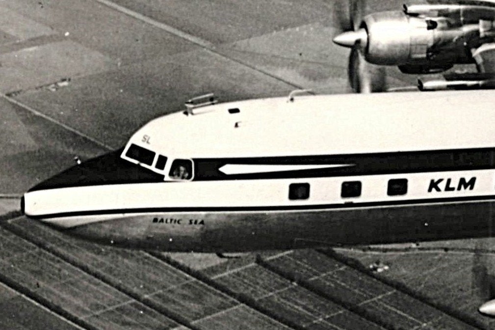 970251	KLM K.L.M.	DC 7 c jr 50	Niet Gelopen, Ophalen of Verzenden, 1940 tot 1960, Ongelopen, Voertuig
