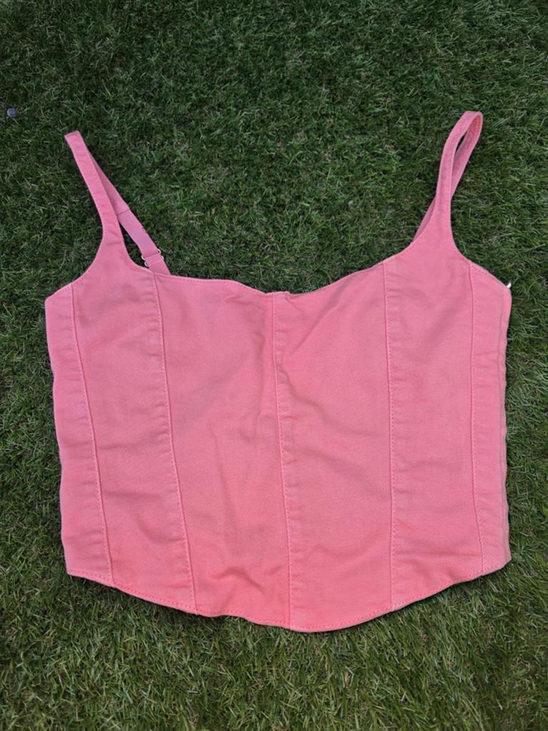 Patrizia Pepe denim corset maat 36 nieuw, Nieuw, Ophalen of Verzenden, Roze, Maat 36 (S)