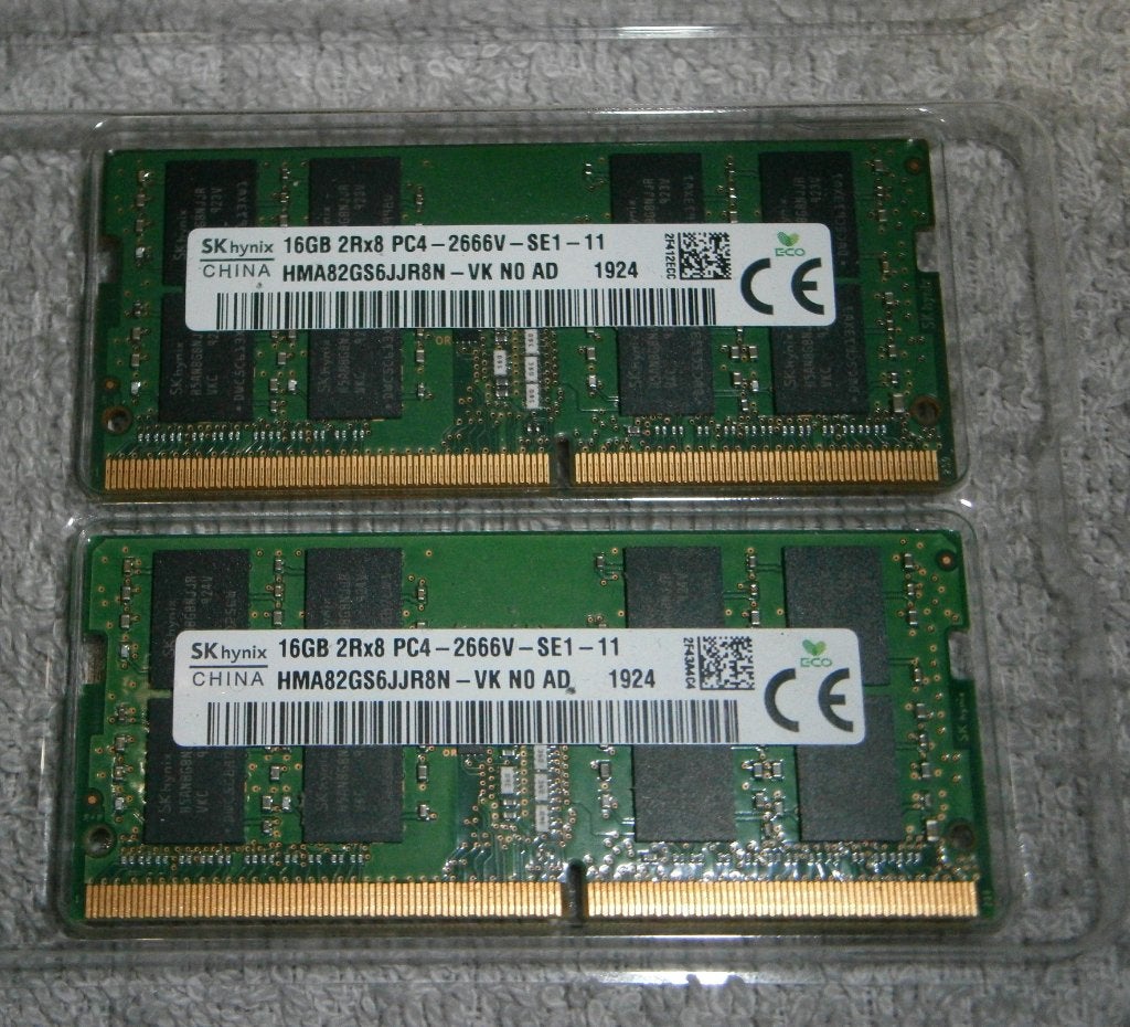 32gb (2 x 16gb) DDR4 SODIMM 2666Mhz SK HYNIX Dual Rank